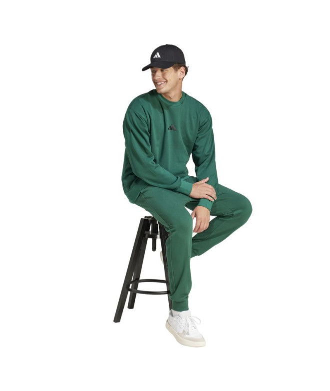 Sweat adidas Feelcozy Swt Homme Vert Foncé/Noir