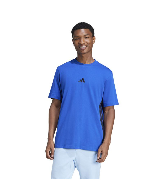 Camiseta adidas 3 Bandas Sj Hombre Azul/Negro
