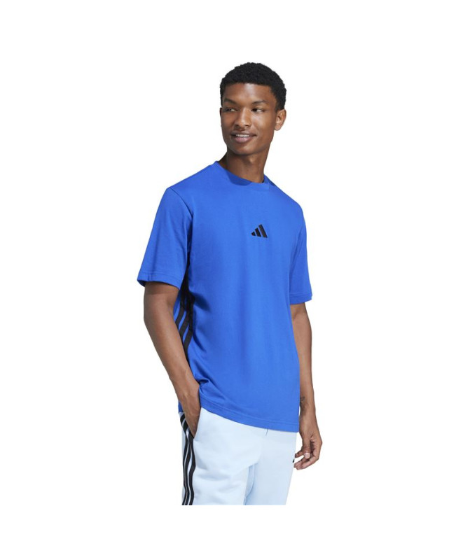 Camiseta adidas 3 Bandas Sj Hombre Azul/Negro
