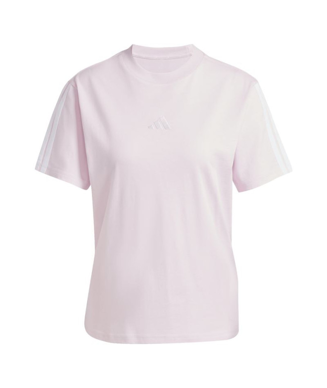 Camiseta adidas 3 Bandas Sj Mujer Rosa