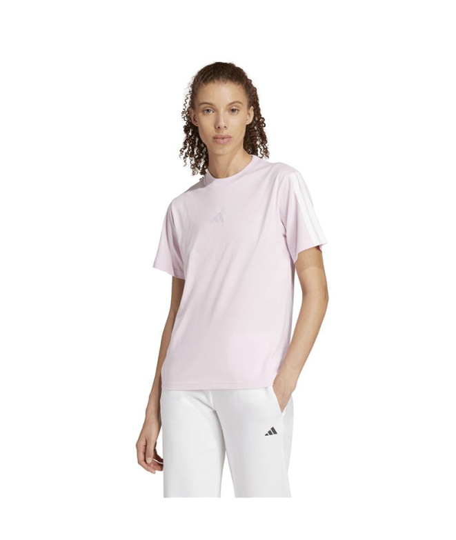 Camiseta adidas 3 Bandas Sj Mulher Rosa