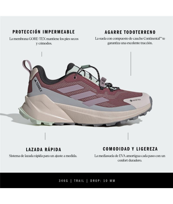 Sapatilhas de Montanha adidas Terrex Trailmaker 2 Gtx SL Mulher Borgonha / Figo de segunda mão / Cinza dois
