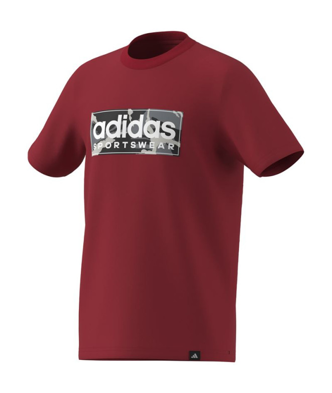 Camiseta adidas Camo Lin Niño Rojo