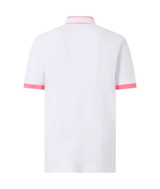 Polo Casual Kappa Hombre Neón blanco/Neón fucsia