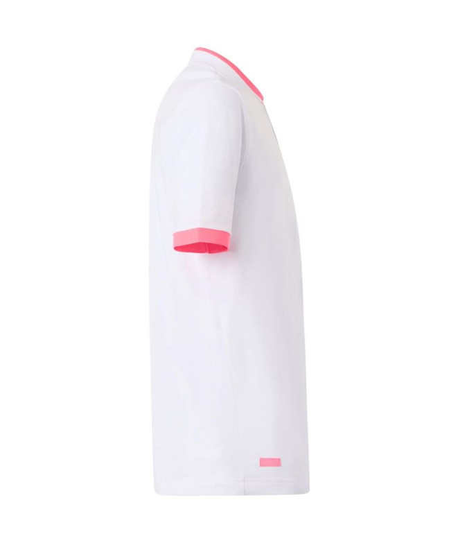 Polo Casual Kappa Hombre Neón blanco/Neón fucsia