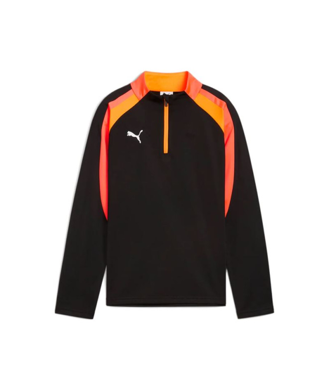 T-shirt de Football Puma Individualliga 1/4 Z Enfant Fuego de calor noir