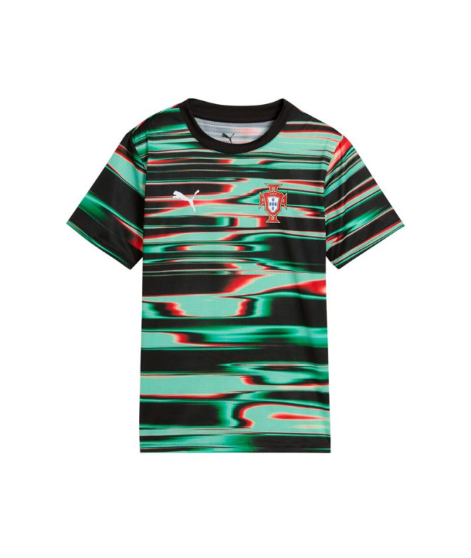 Sudadera de Fútbol Puma Portugal Prematch Ss Niño Negro
