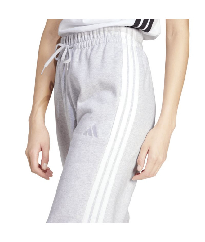 Calça adidas 3 Bandas Fl Mulher Cinza/Branco