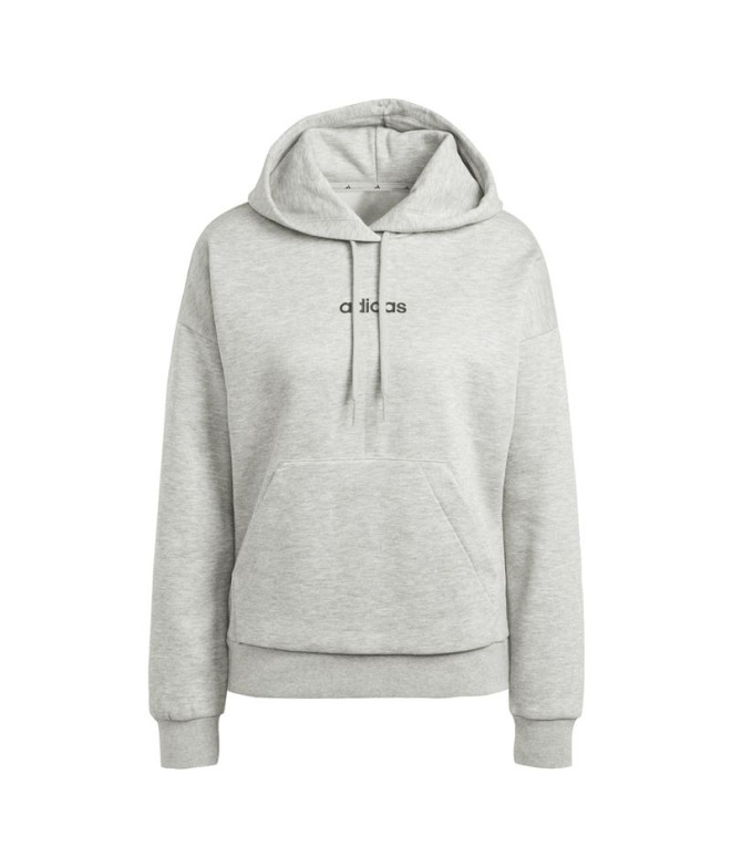 Sudadera adidas Lin Fl Hd Mujer Gris/Negro