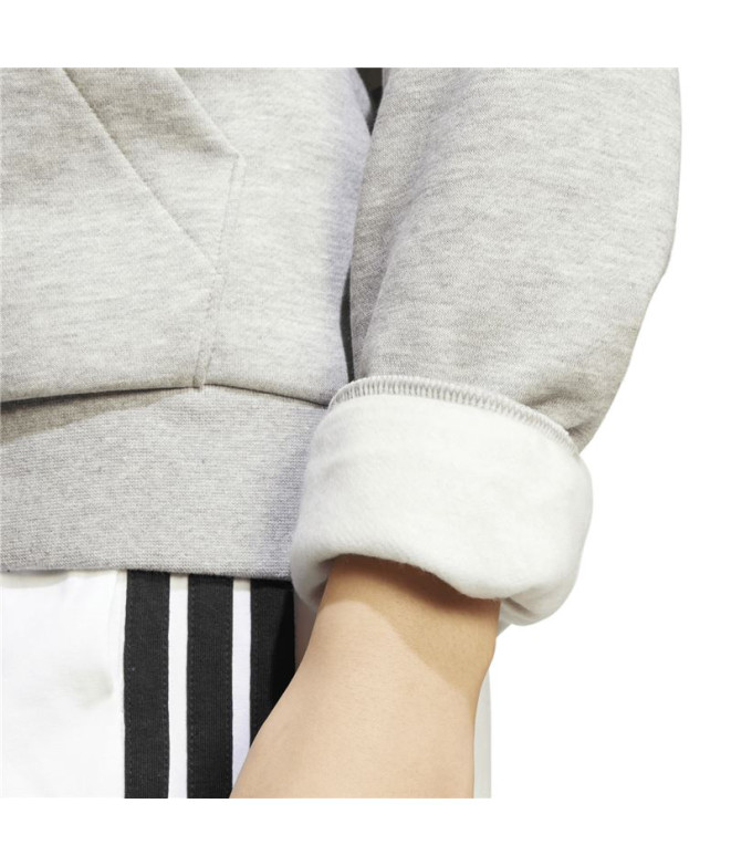 Moletom adidas Lin Fl Hd Mulher Cinza/Preto