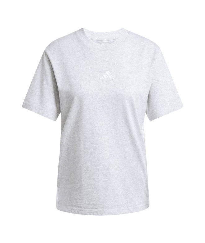 Camiseta adidas 3 Bandas Sj Mujer Gris/Blanco