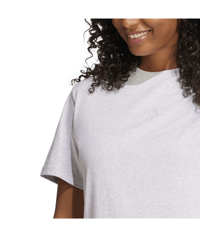 T-shirt adidas 3 Bandes Sj Femme Gris/Blanc