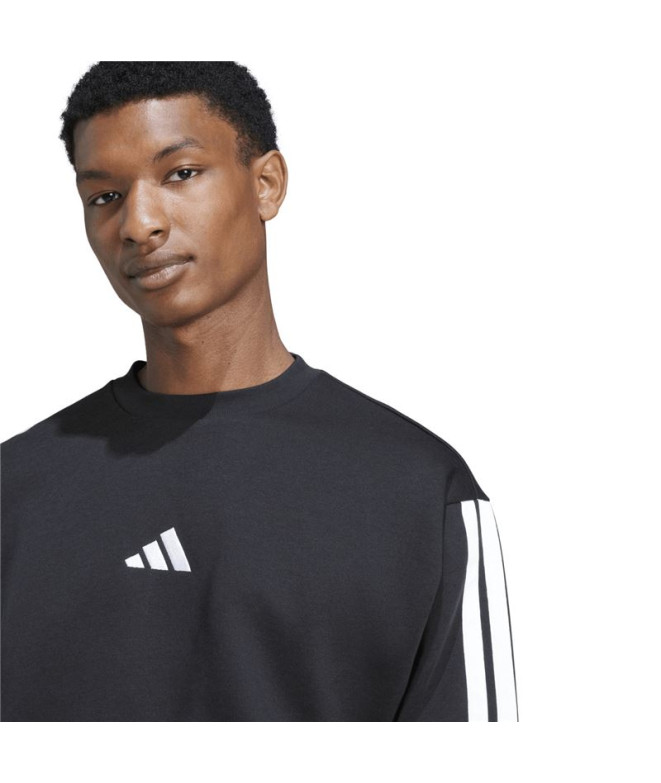 Sweat adidas 3 Bandes Fl Swt Homme Noir/Blanc