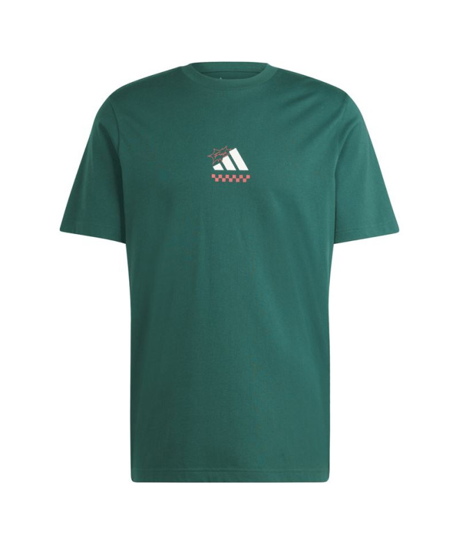 Camiseta adidas Pizza Hombre Verde colegial