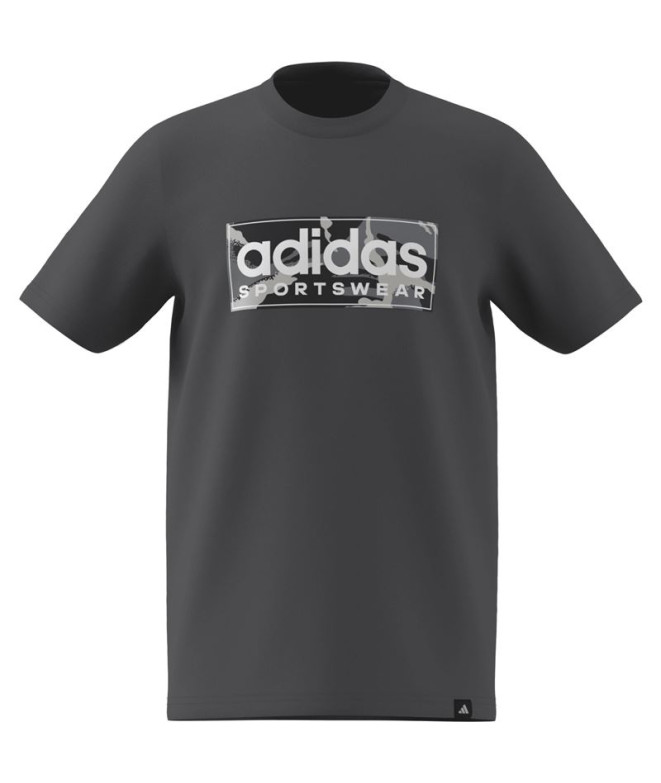 Camiseta adidas Camo Lin Niño Gris