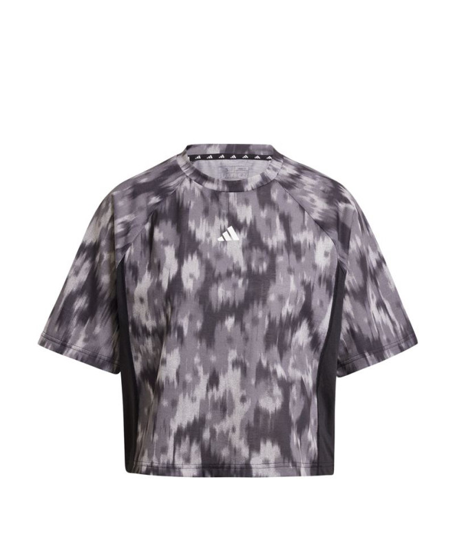 T-shirt de Fitness adidas Train Essentials Aop Flower Tie-Dye Femme Noir