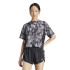 Camiseta de Fitness adidas Train Essentials Aop Flower Tie-Dye Mulher Preto