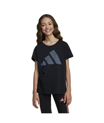 Camiseta adidas Jg Bl Win Menina Preto/Branco 2