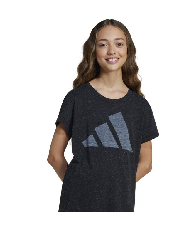 Camiseta adidas Jg Bl Win Niña Negro/Blanco