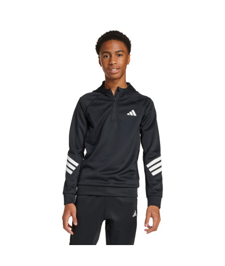 Sweat de Fitness adidas Spr Hoodie Enfant Noir/Blanc 2