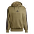 Sudadera adidas 3Bandas Fl Hd Hombre Verde Oscuro/Negro