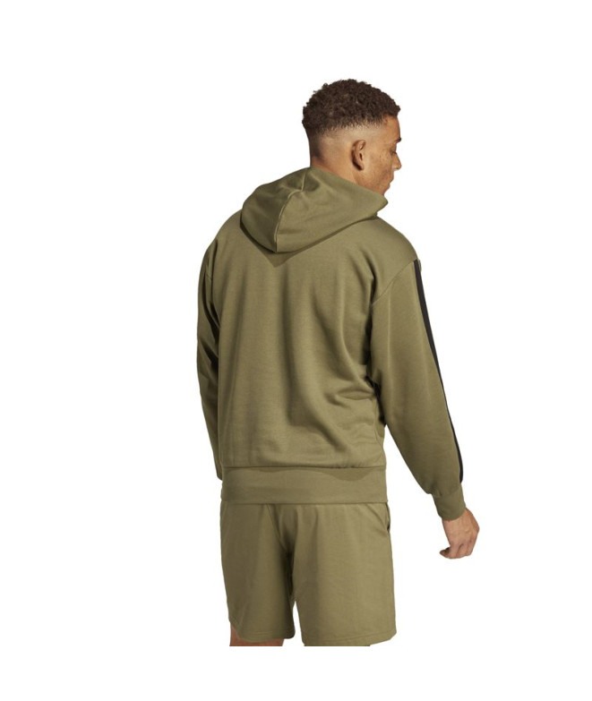Sweat adidas 3Bandas Fl Hd Homme Vert Foncé/Noir