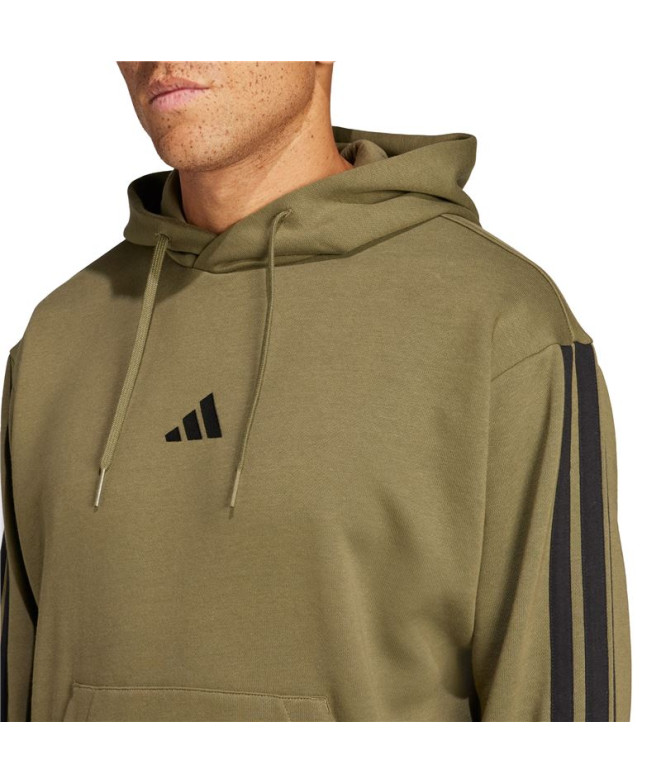 Sweat adidas 3Bandas Fl Hd Homme Vert Foncé/Noir