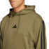 Sudadera adidas 3Bandas Fl Hd Hombre Verde Oscuro/Negro