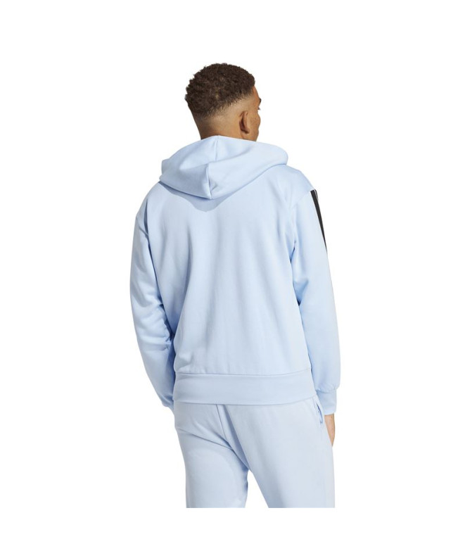 Moletom adidas 3Bandas Fl Fz Hd Homem Azul/Preto