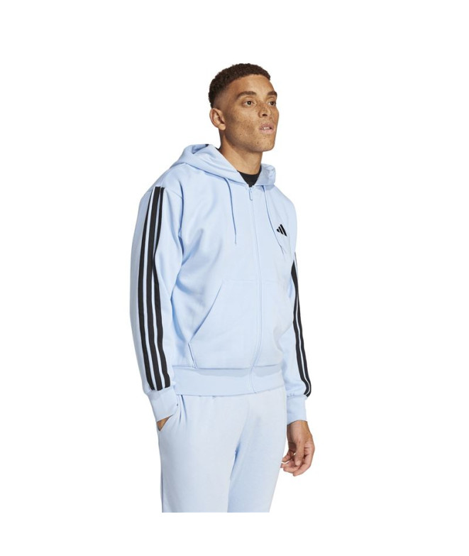 Moletom adidas 3Bandas Fl Fz Hd Homem Azul/Preto