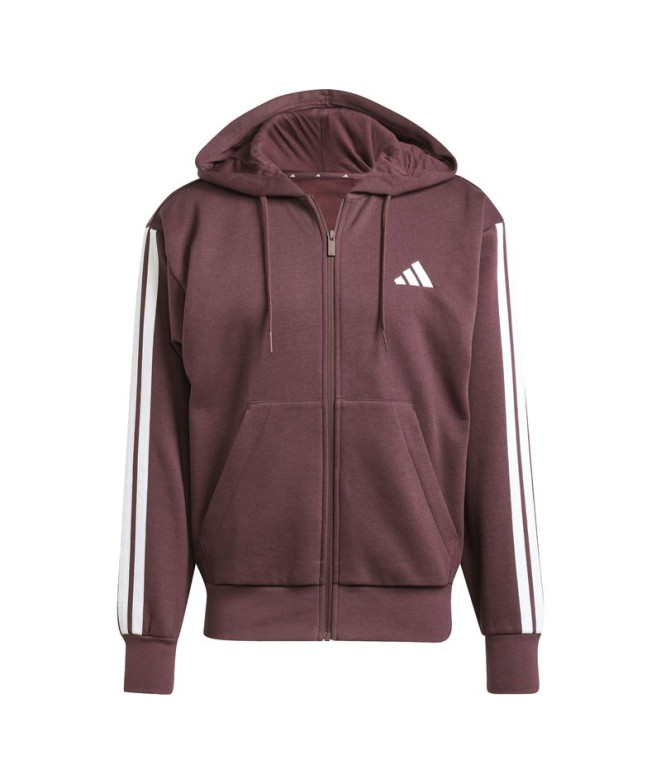 Sudadera adidas 3Bandas Fl Fz Hd Hombre Rubaur/Blanco