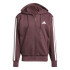 Moletom adidas 3Bandas Fl Fz Hd Homem Rubaur/Branco