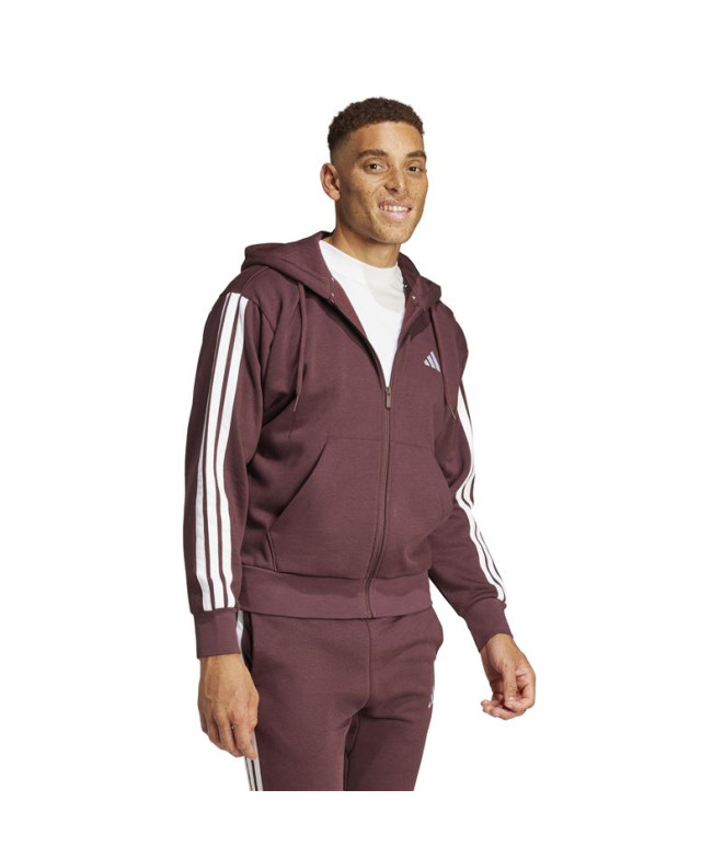 Sweat adidas 3Bandas Fl Fz Hd Homme Rubaur/Blanco