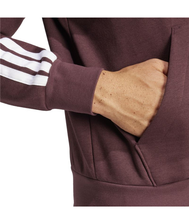 Sweat adidas 3Bandas Fl Fz Hd Homme Rubaur/Blanco