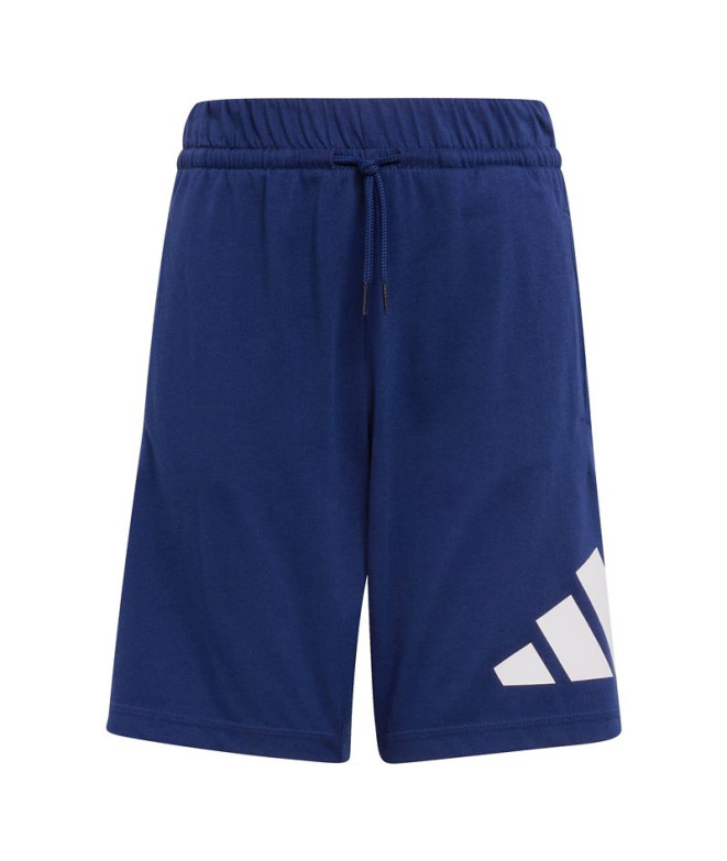 Pantalons adidas Bl Kn Sh 210 Enfant Bleu Foncé/Blanc