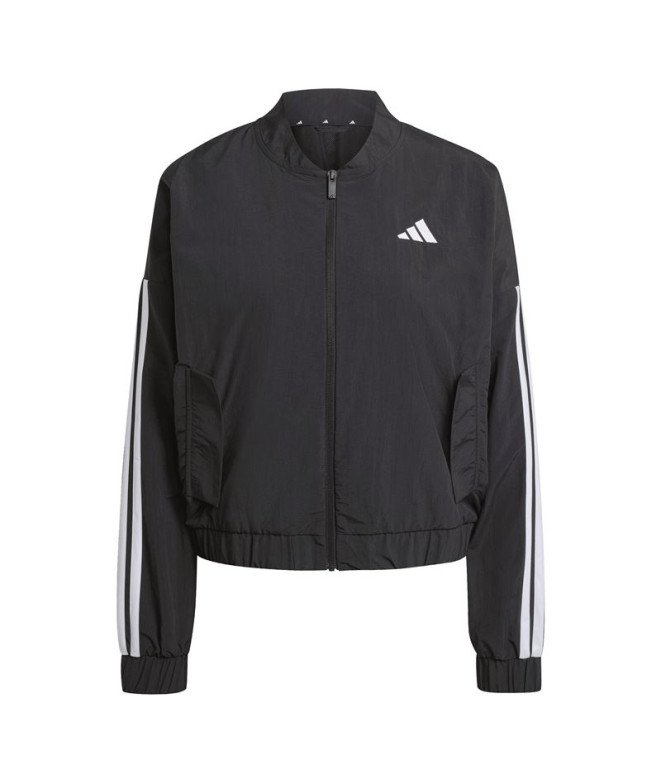 Cortaventos adidas 3 Bandas Wv Bomber Mulher Preto/Branco