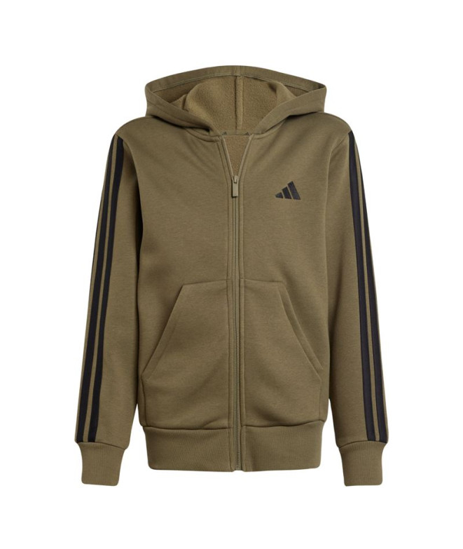 Sudadera adidas 3 Bandas Fl Fz Hd Infantil Verde Oscuro/Negro