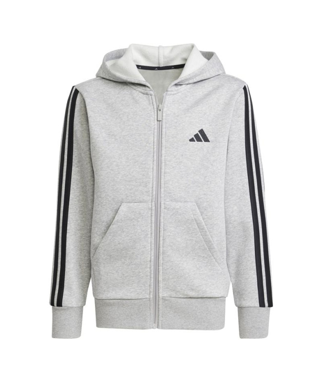 Sweat adidas 3Bandas Fl Fz Hd Enfant Gris/Noir