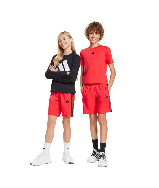 Pantalons adidas 3Bandas Wv Sh Enfant Rouge/Noir