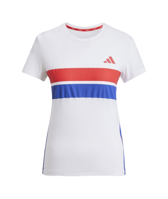 Camiseta de Running adidas Adizero R Mulher Branco