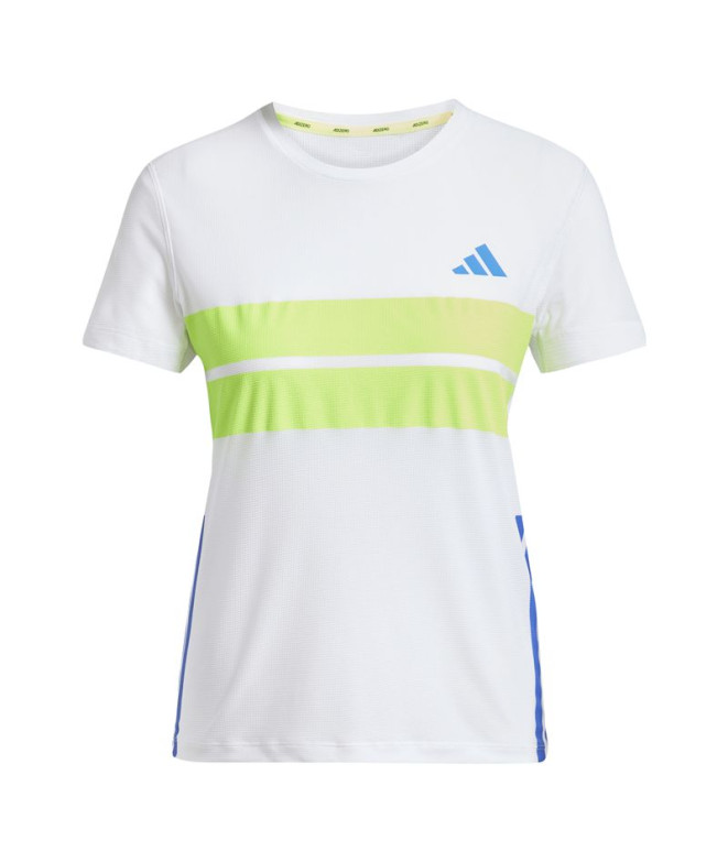 Camiseta de Running adidas Adizero R Mulher Branco