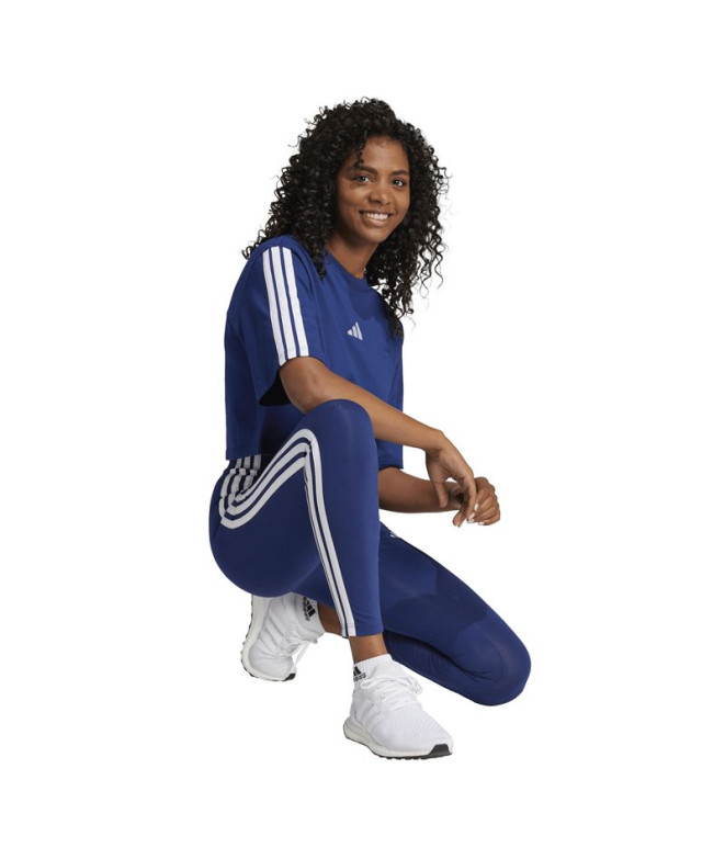 Collants adidas 3Bandas Sj Femme Bleu Foncé/Blanc