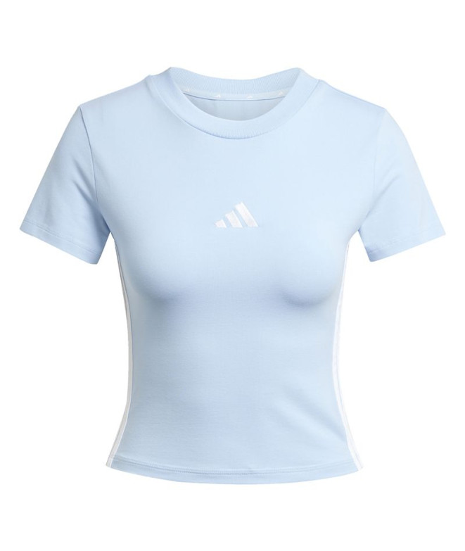 T-shirt adidas 3 Bandes Sj Bébé Femme Bleu/Blanc