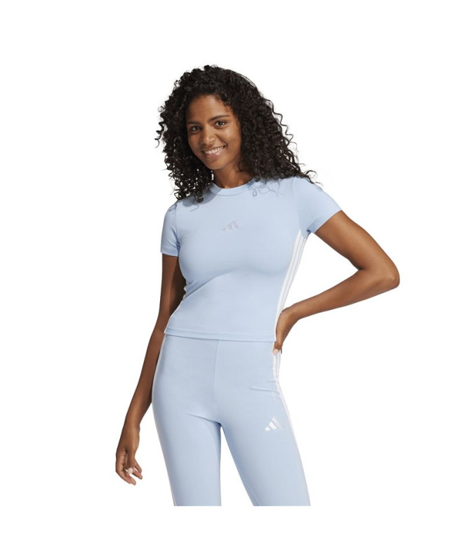 Camiseta adidas 3 Bandas Sj Baby Mujer Azul/Blanco