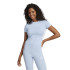 Camiseta adidas 3 Bandas Sj Baby Mulher Azul/Branco
