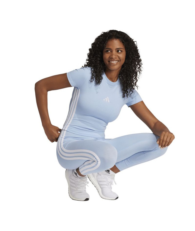 Camiseta adidas 3 Bandas Sj Baby Mujer Azul/Blanco