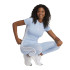 Camiseta adidas 3 Bandas Sj Baby Mulher Azul/Branco