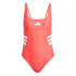 Fato de banho De Natação adidas 3Bandas Uback Suit Mulher Vermelho