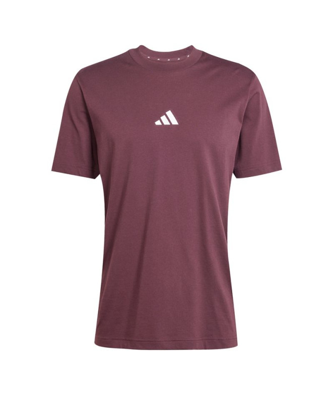 T-shirt Adidas 3Bandas Sj Homme Rubaur/Blanco