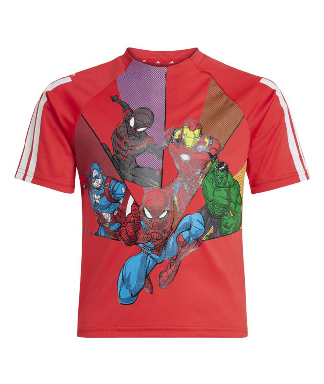 T-shirt adidas Lk Mrvl Sm Bébés Rubpur/Blanc